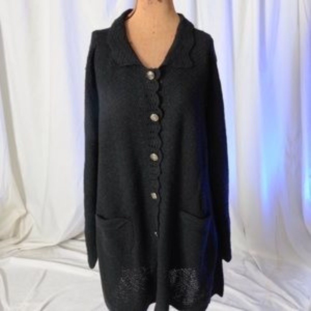 3XL/XXXL - Black Loose Knit Sweater